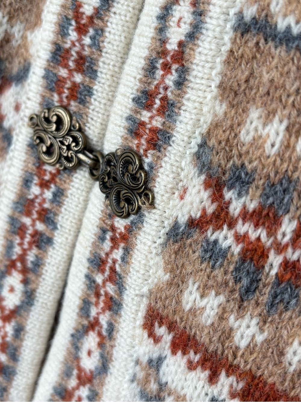 Telluride Clothing Co. 100% Wool Fair Isle Cardigan Sweater Women's XL - Picture 10 of 13